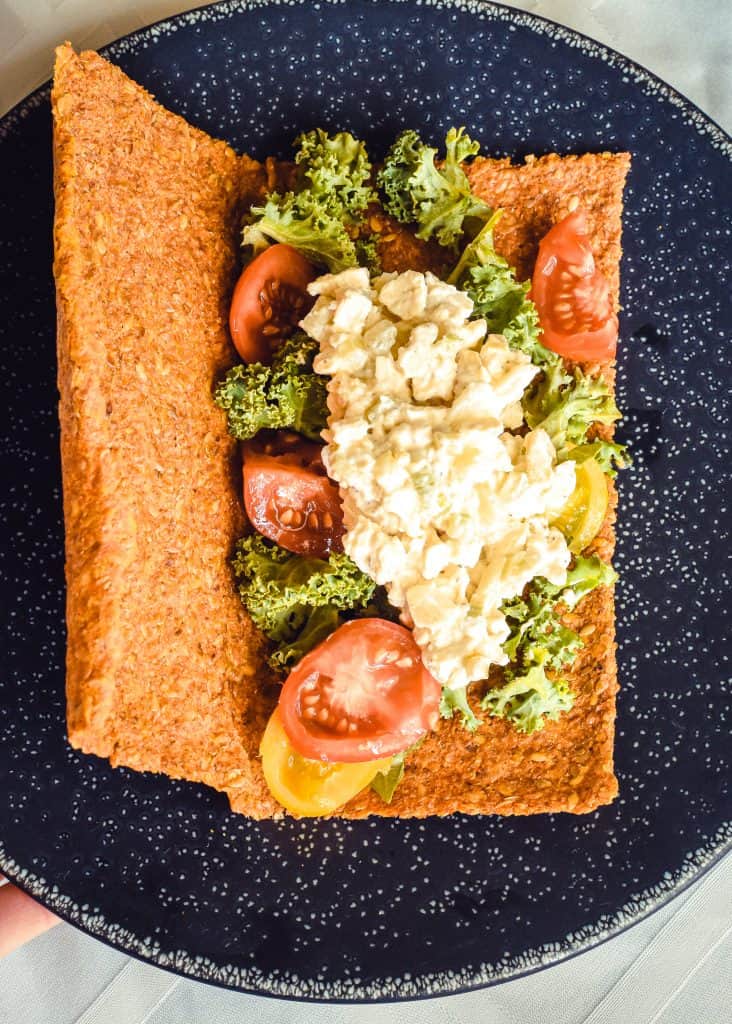 Meatless Tofu 'Chikn' Salad Wrap RDLicious Registered Dietitian