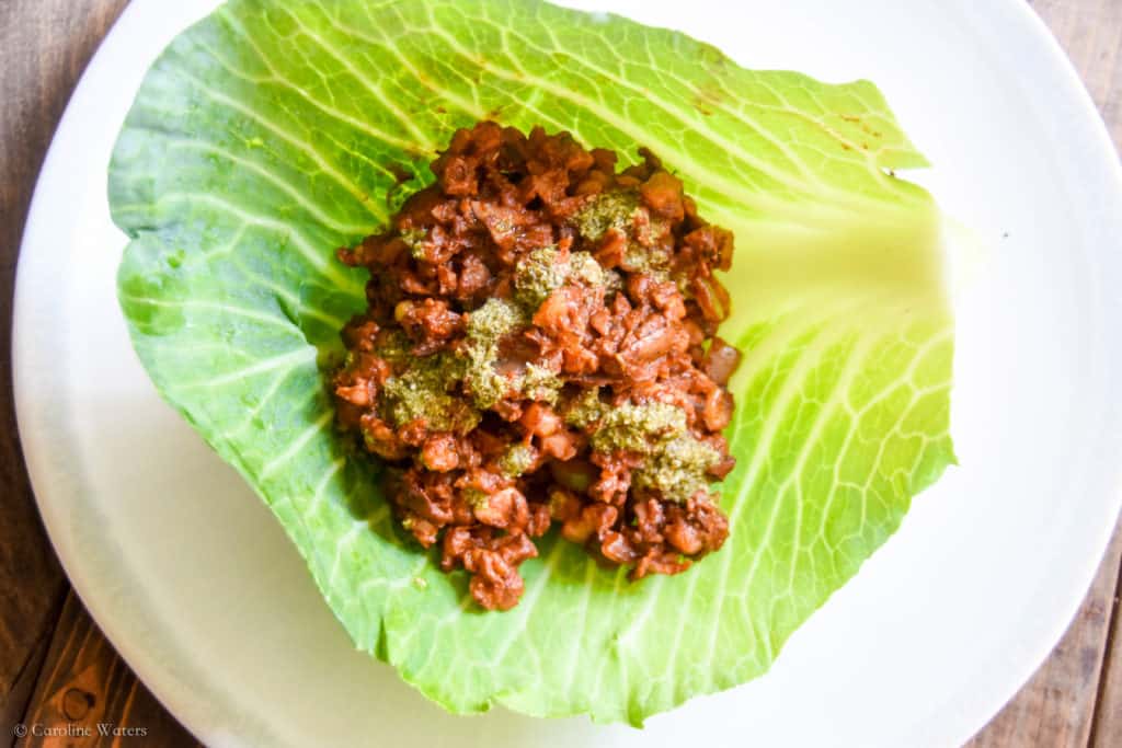 vegan ragout lettuce wraps