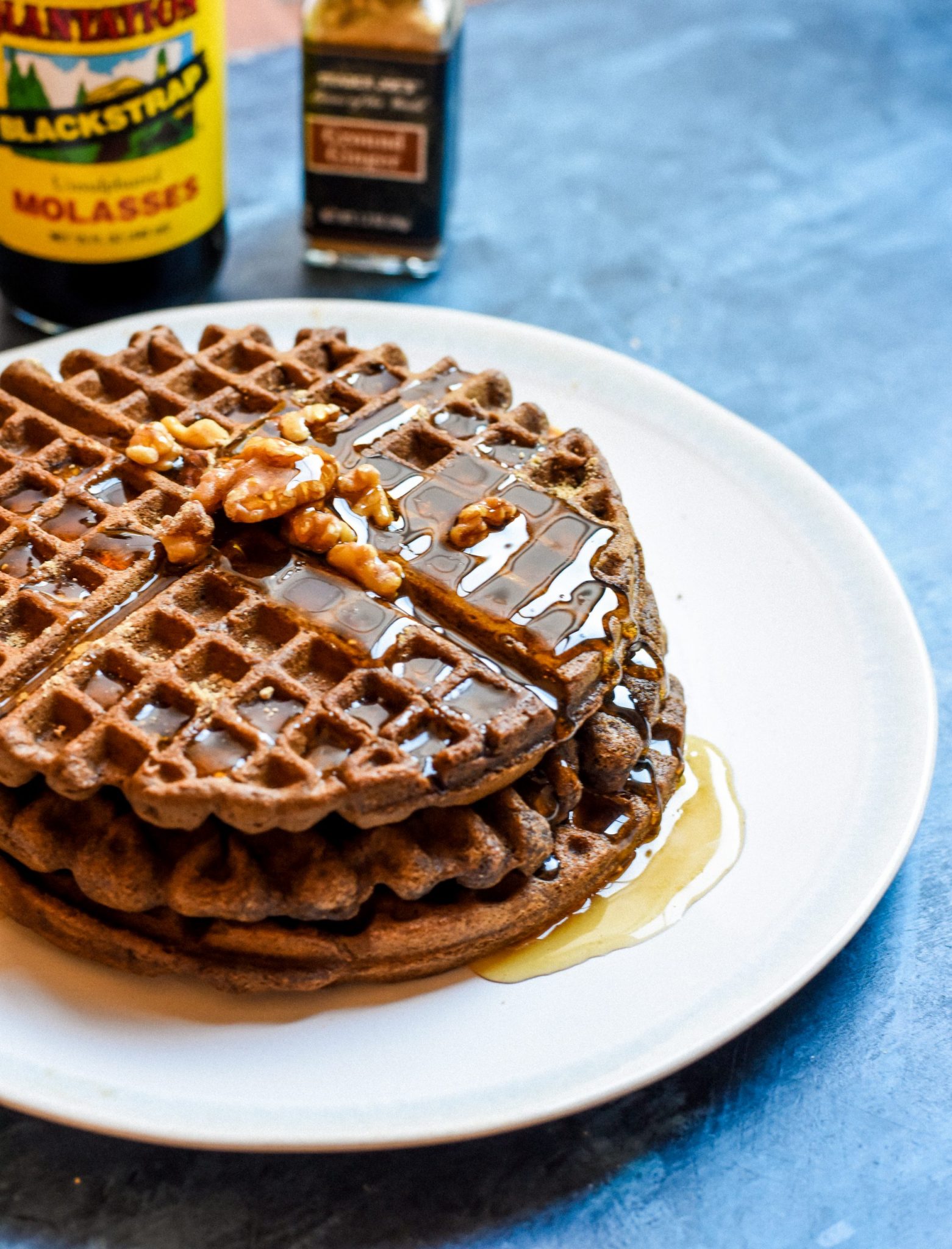 Here's how you can make cute and festive gingerbread waffles with this mini waffle  maker 