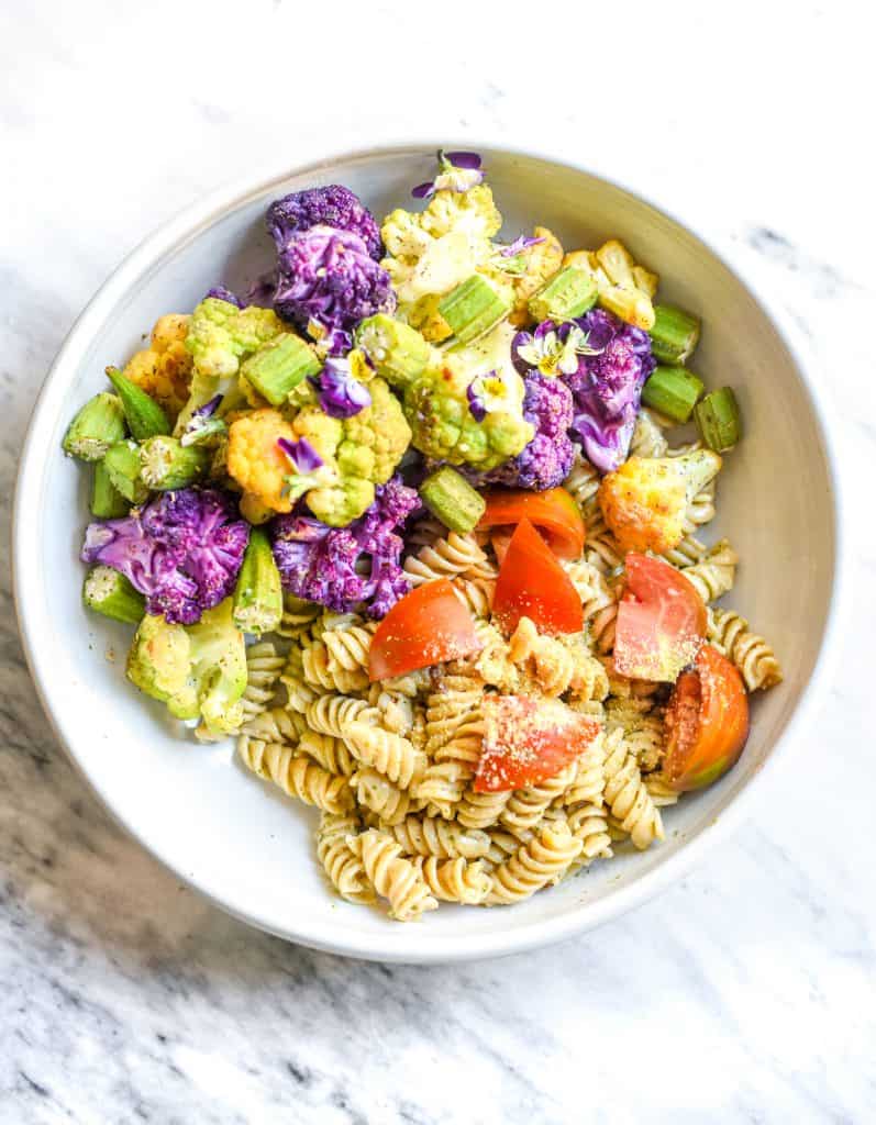 colorful-vegetarian-pasta-caulfilower