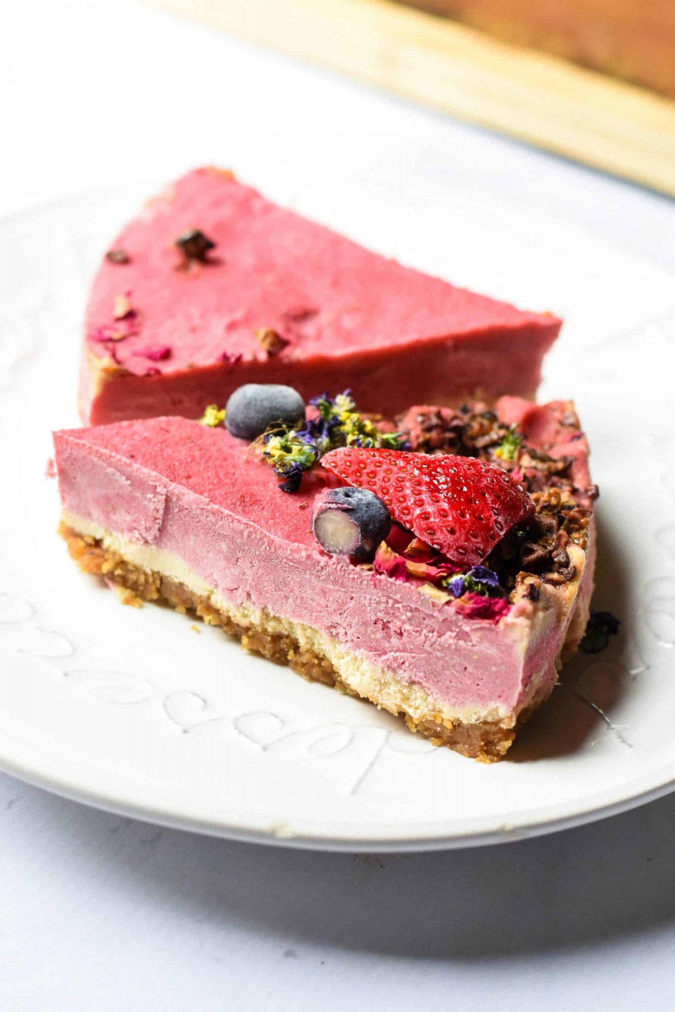 vegan strawberries and cream cake