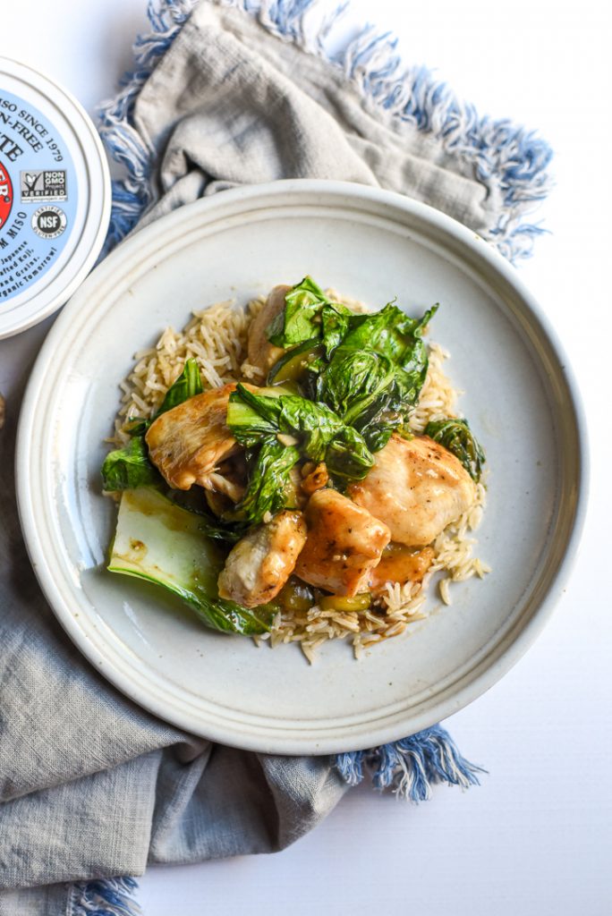 garlic miso chicken bok choy