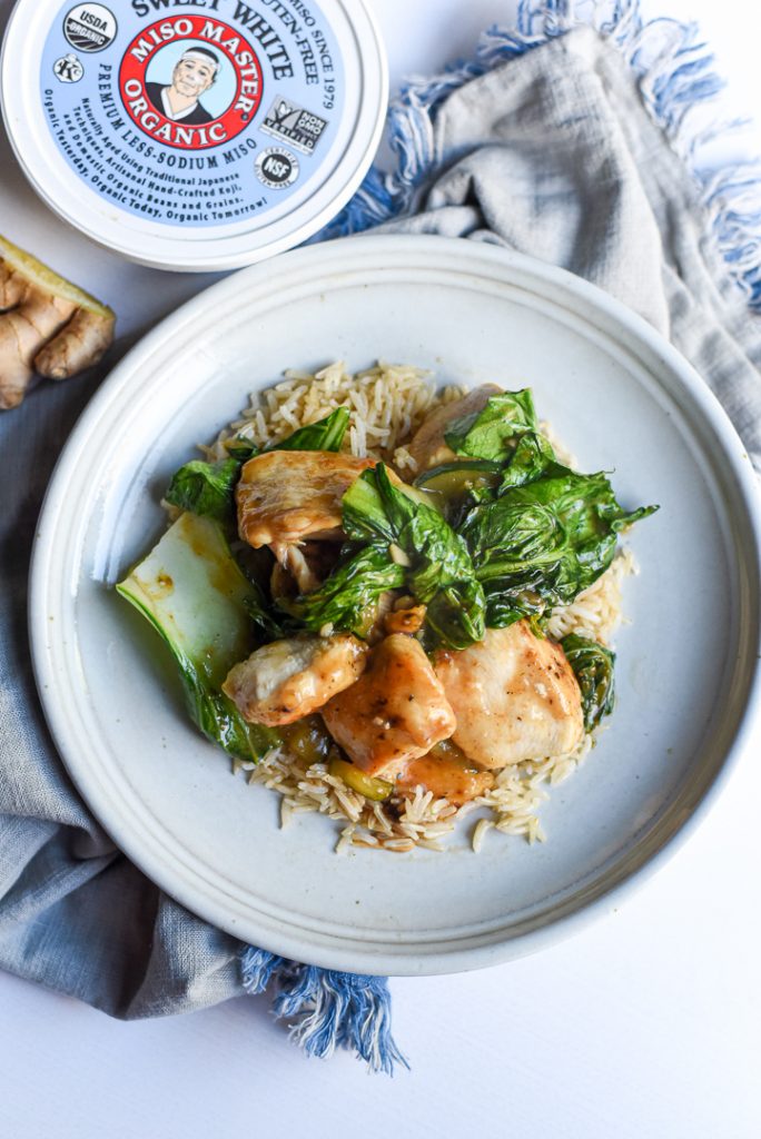 garlic miso chicken bok choy