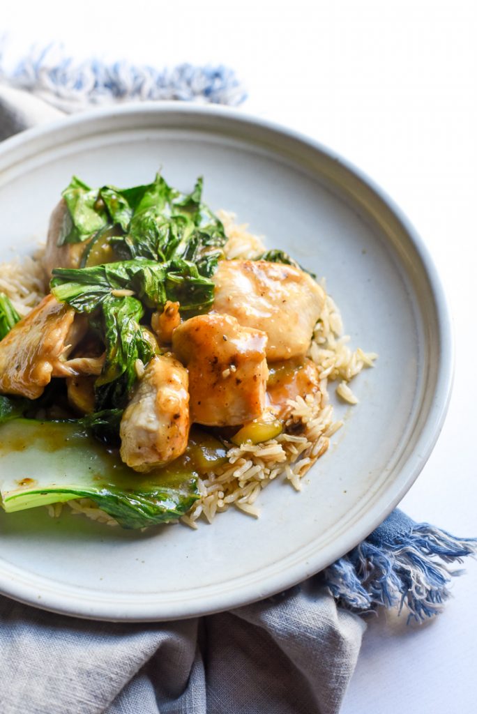 garlic miso chicken bok choy