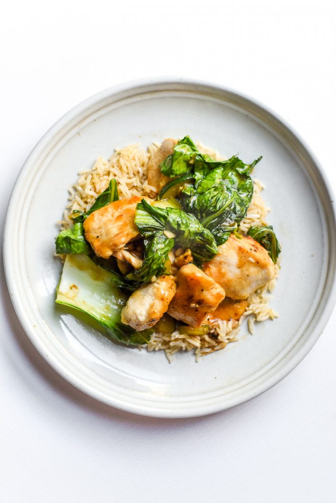 Garlic Miso Chicken Bok Choy Brown Rice RD Licious