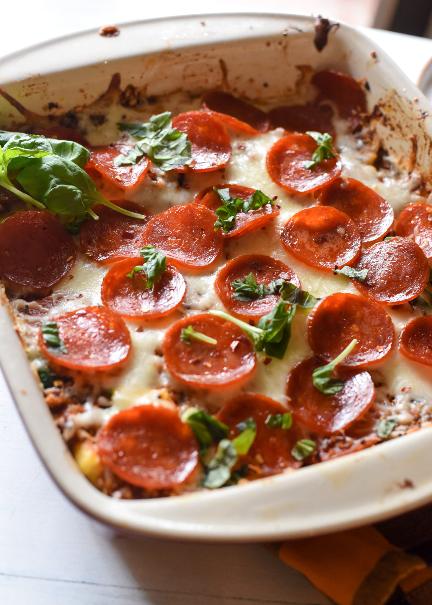 Pepperoni Pizza Quinoa Casserole (VeggiePacked!) RDLicious