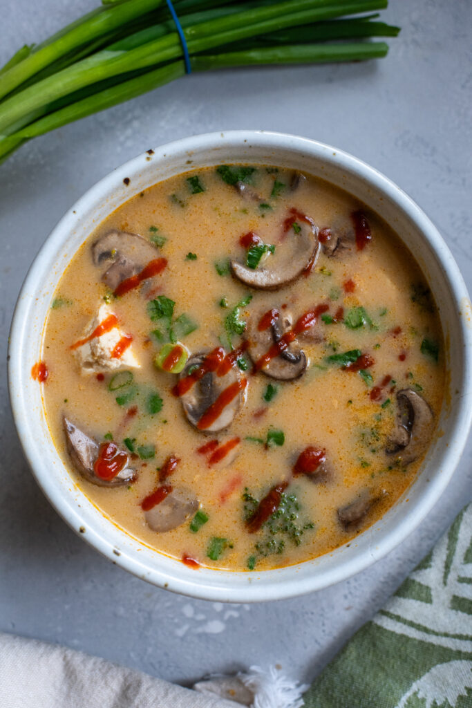 coconut & mushroom tofu soup